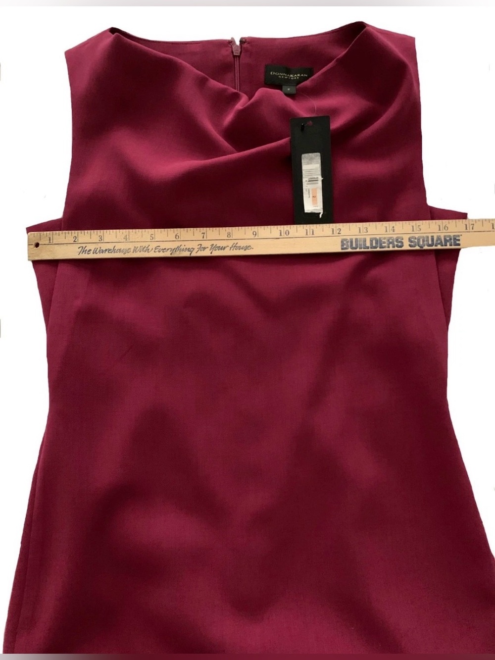 NEW Women's Size 2 Donna Karan Sleeveless Drape Neck Slit Back Fuschia $149 - Picture 5 of 11